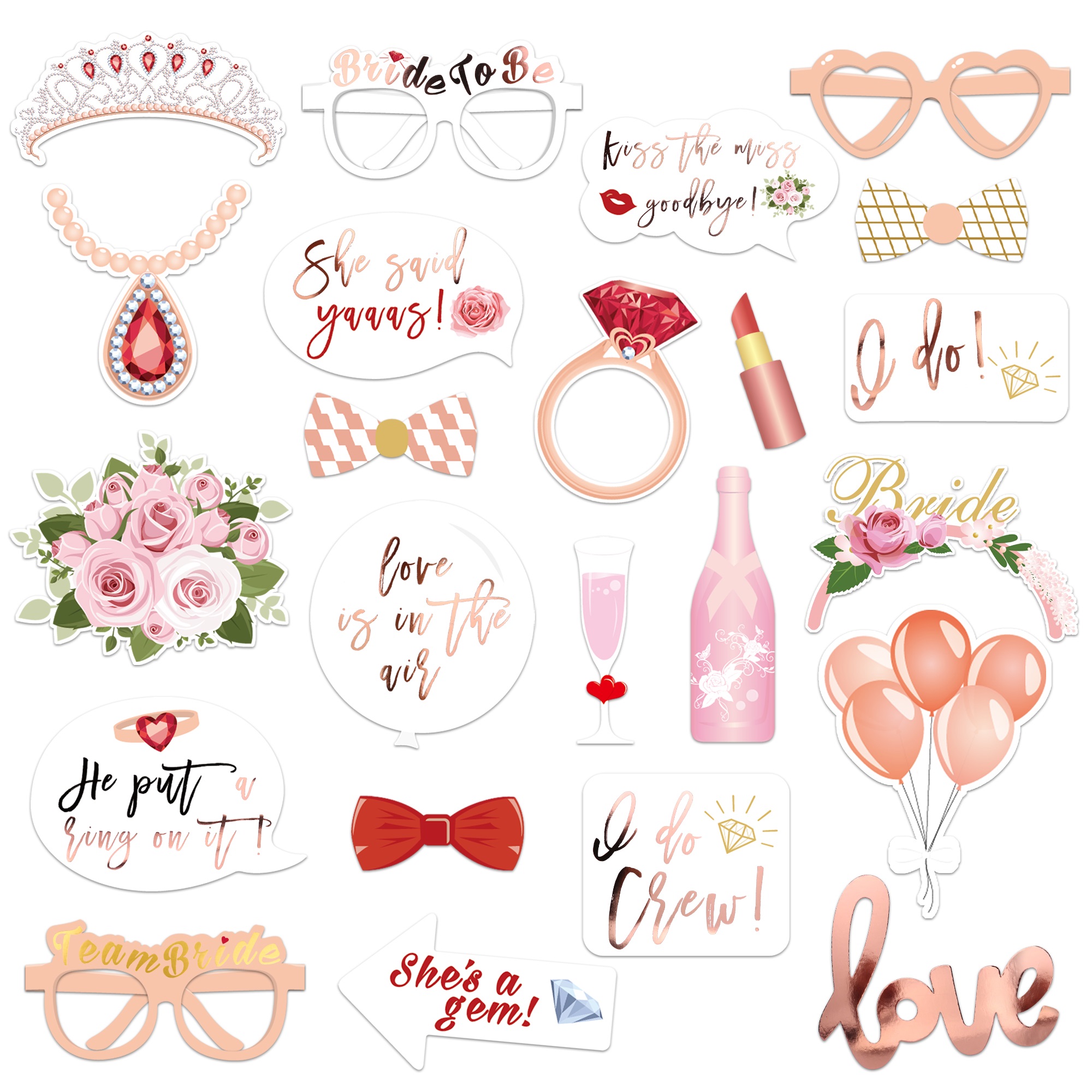 Konsait JGA Accessoires Frauen Foto Requisiten JGA Photo Booth Team Bride Photo Booth Junggesellinne